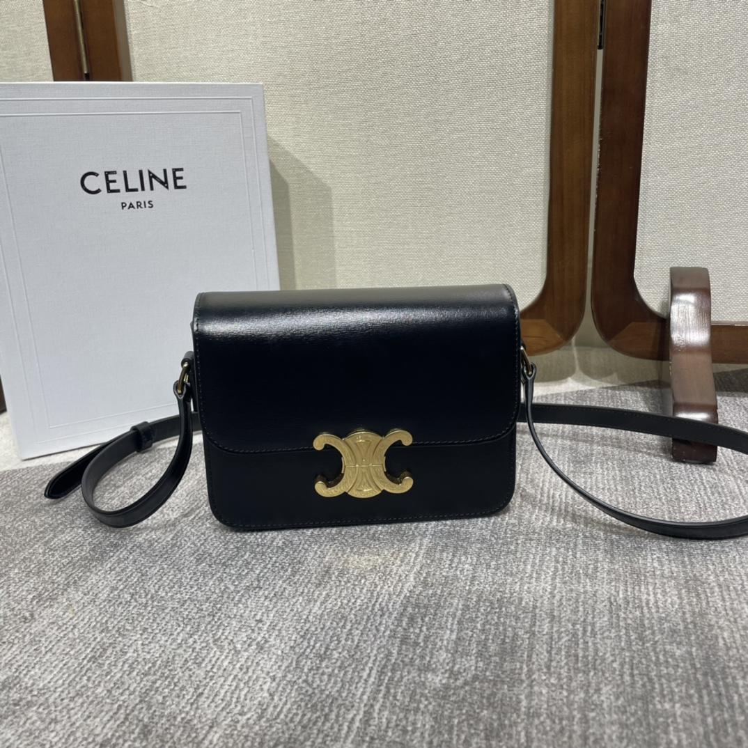 Celine Teen Triomphe Bag In Shiny Calfskin - FashionPlug
