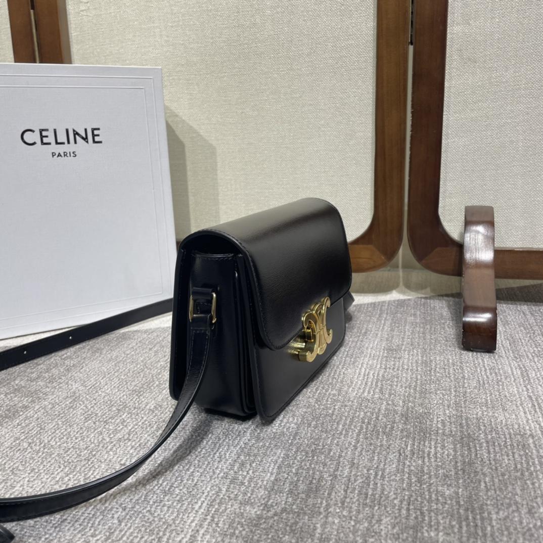 Celine Teen Triomphe Bag In Shiny Calfskin - FashionPlug