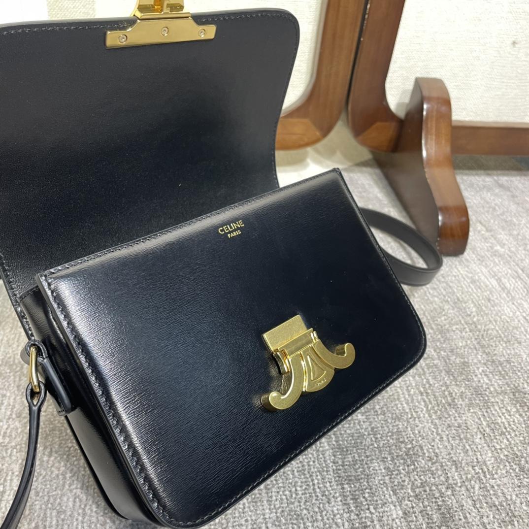 Celine Teen Triomphe Bag In Shiny Calfskin - FashionPlug