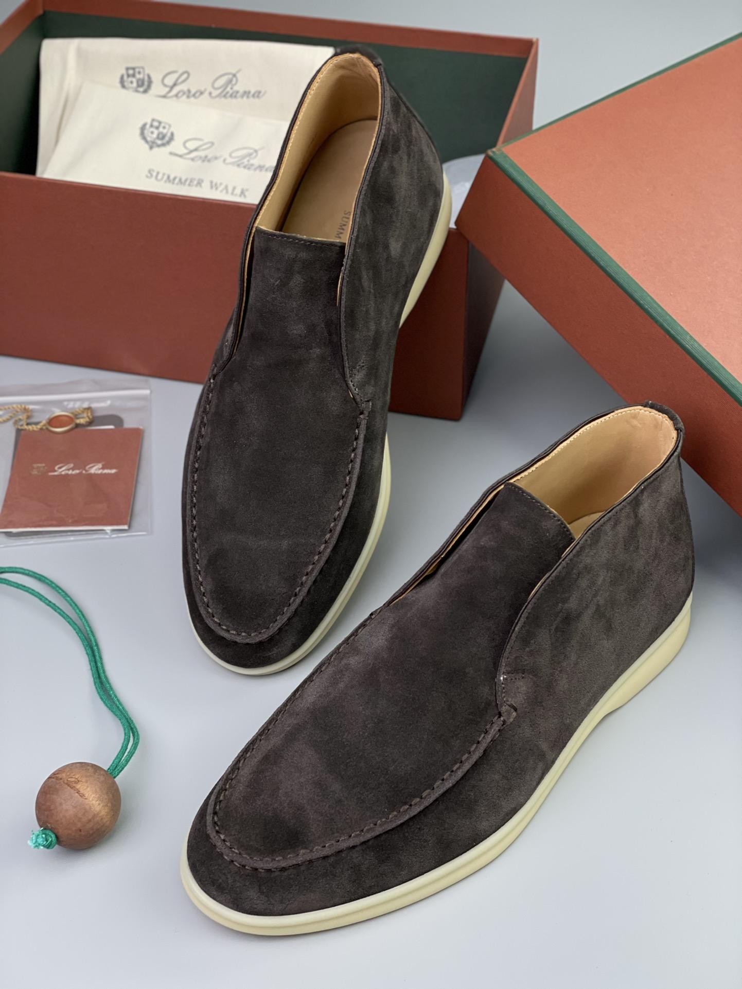 Loro Piana White Sole Summer Walk Loafers In Brown - FashionPlug