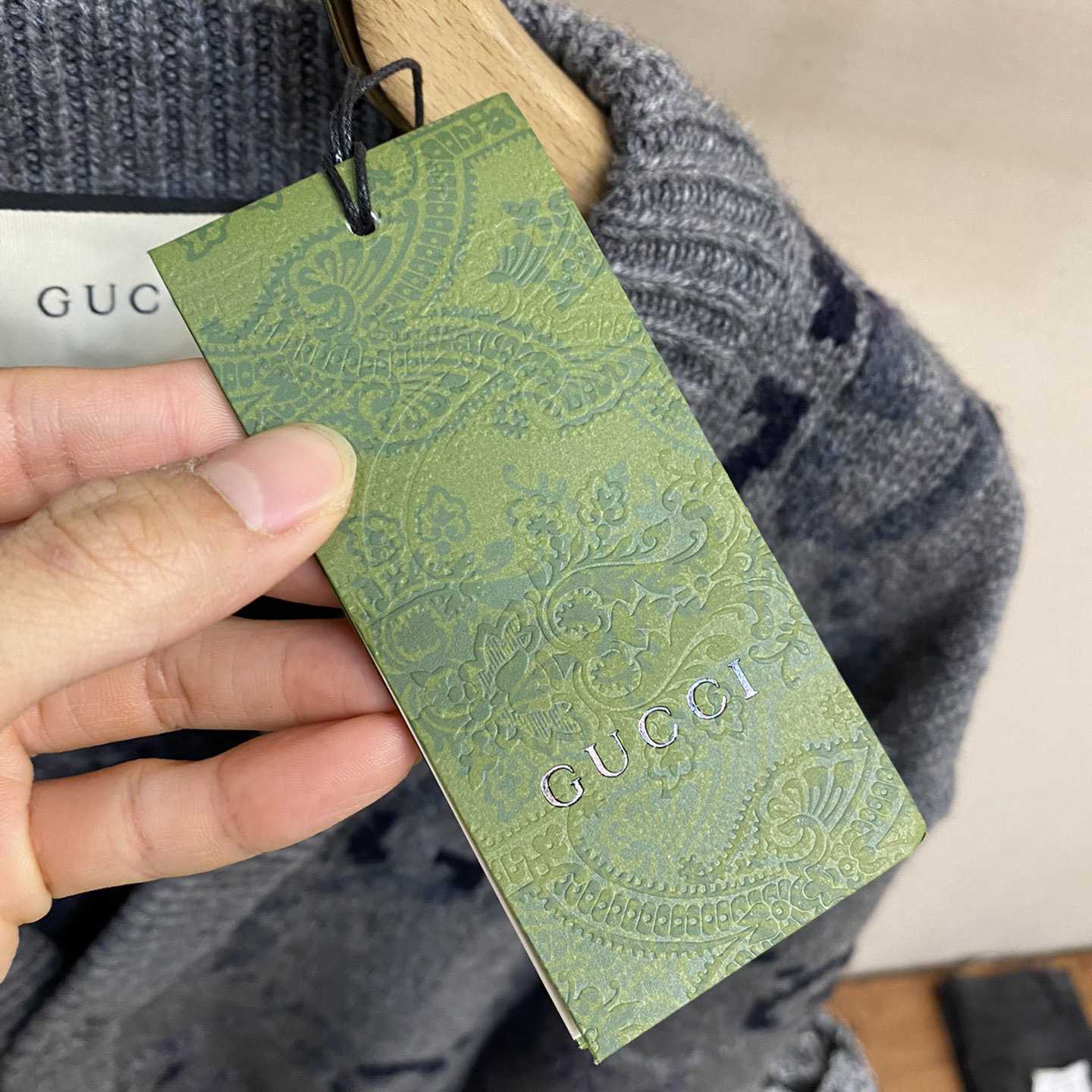 Gucci Wool Cardigan With GG Intarsia - FashionPlug