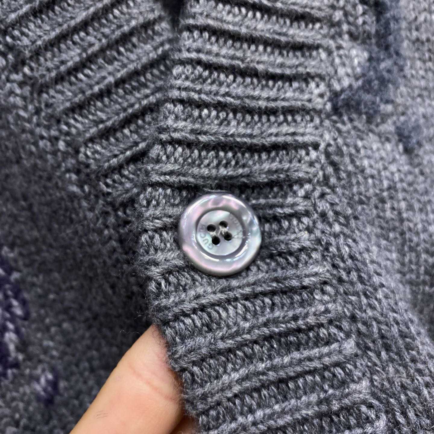 Gucci Wool Cardigan With GG Intarsia - FashionPlug