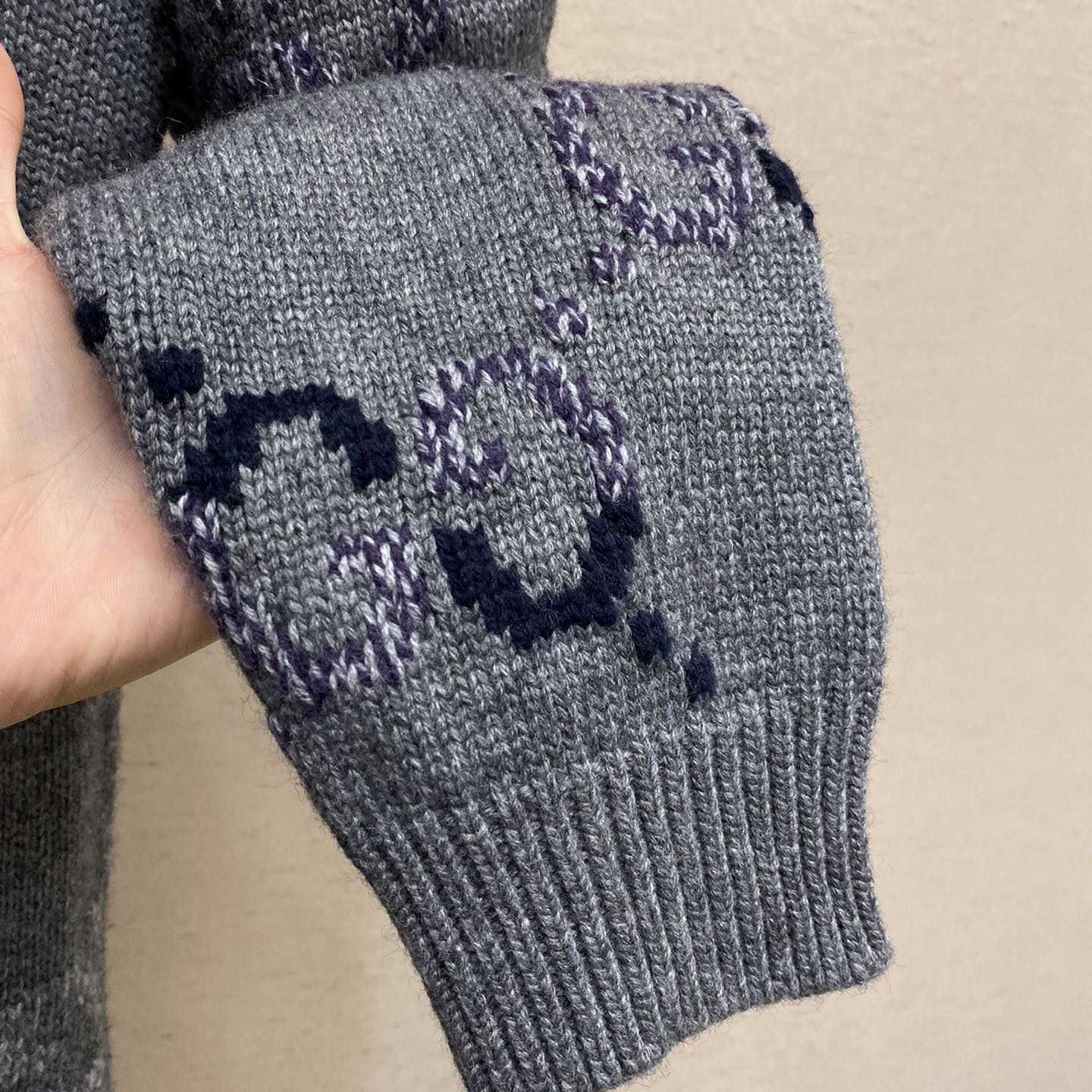 Gucci Wool Cardigan With GG Intarsia - FashionPlug