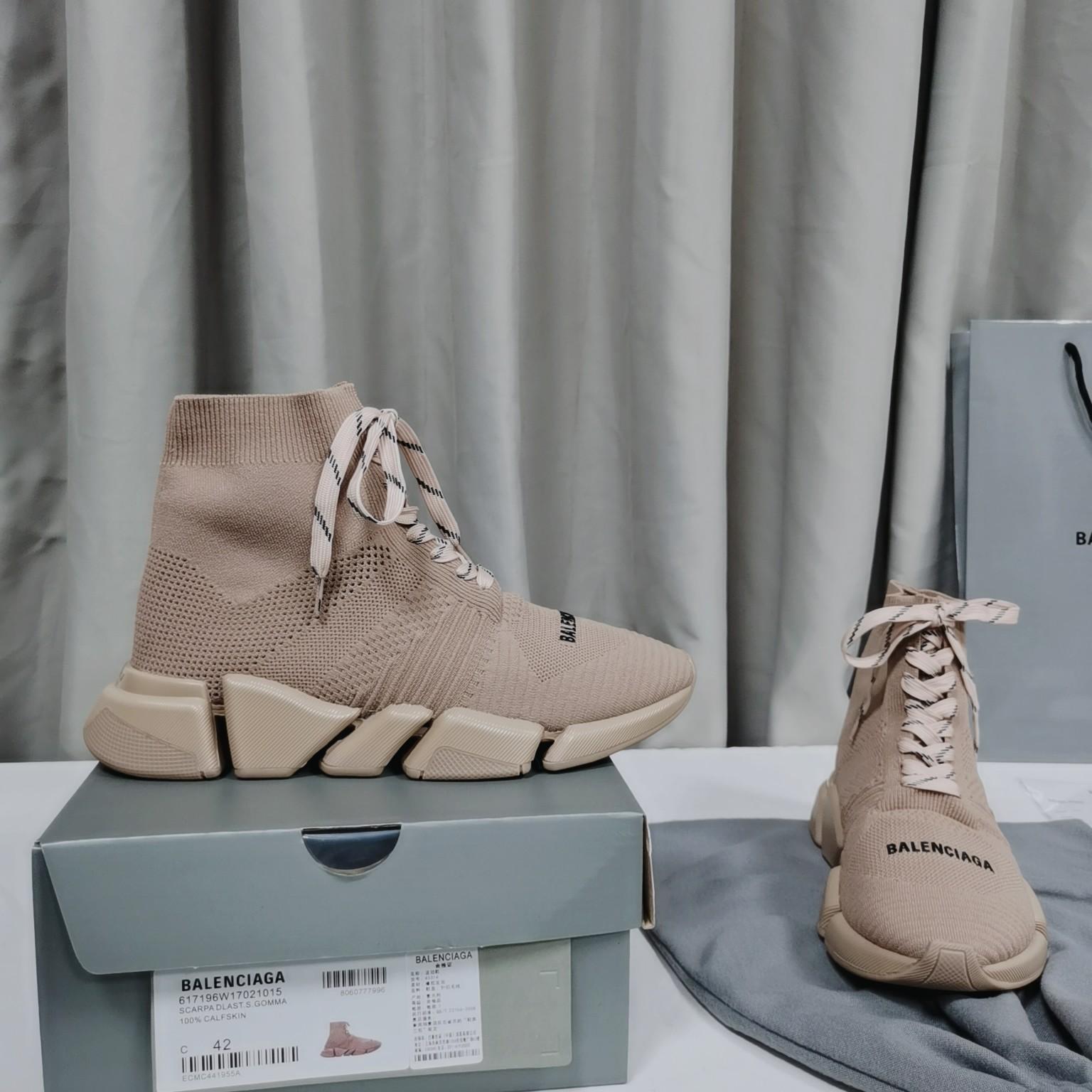 Balenciaga Speed 2.0 Lace Up Shoes - FashionPlug
