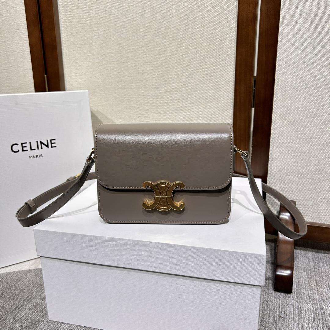 Celine Teen Triomphe Bag In Shiny Calfskin - FashionPlug