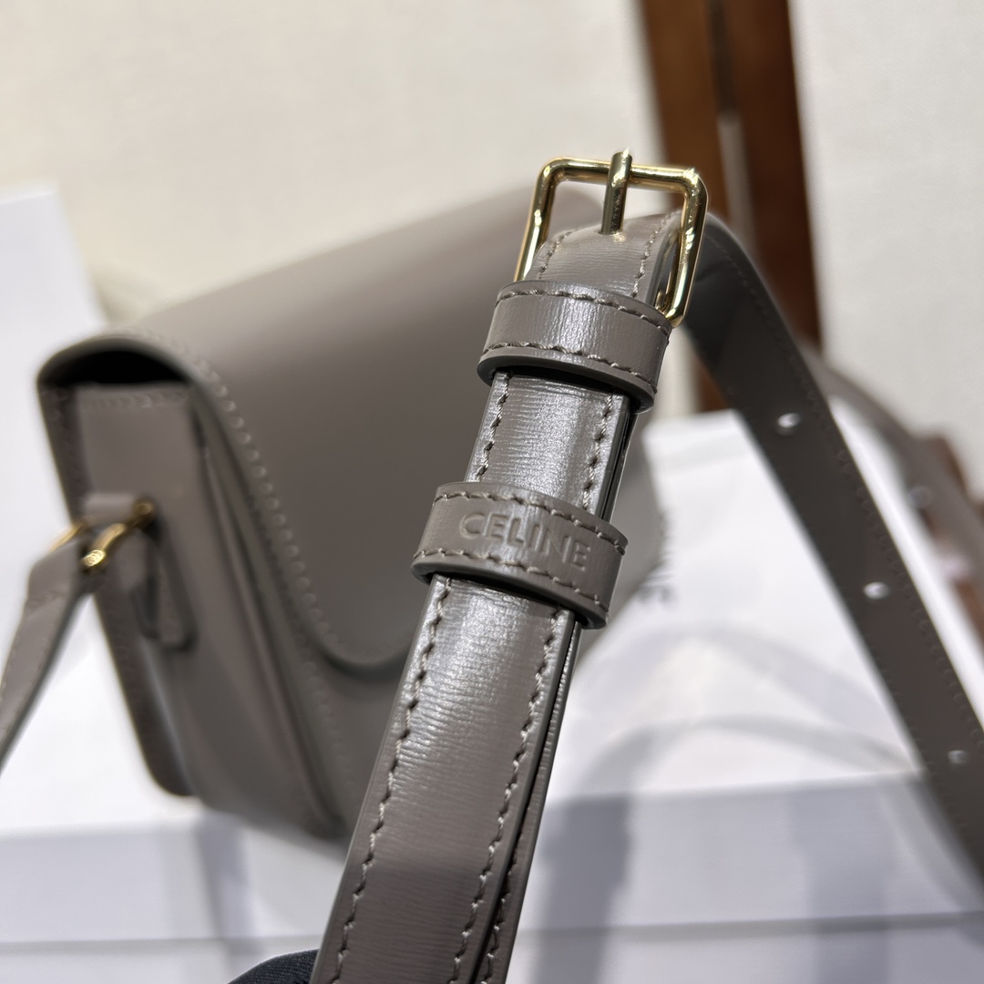Celine Teen Triomphe Bag In Shiny Calfskin - FashionPlug