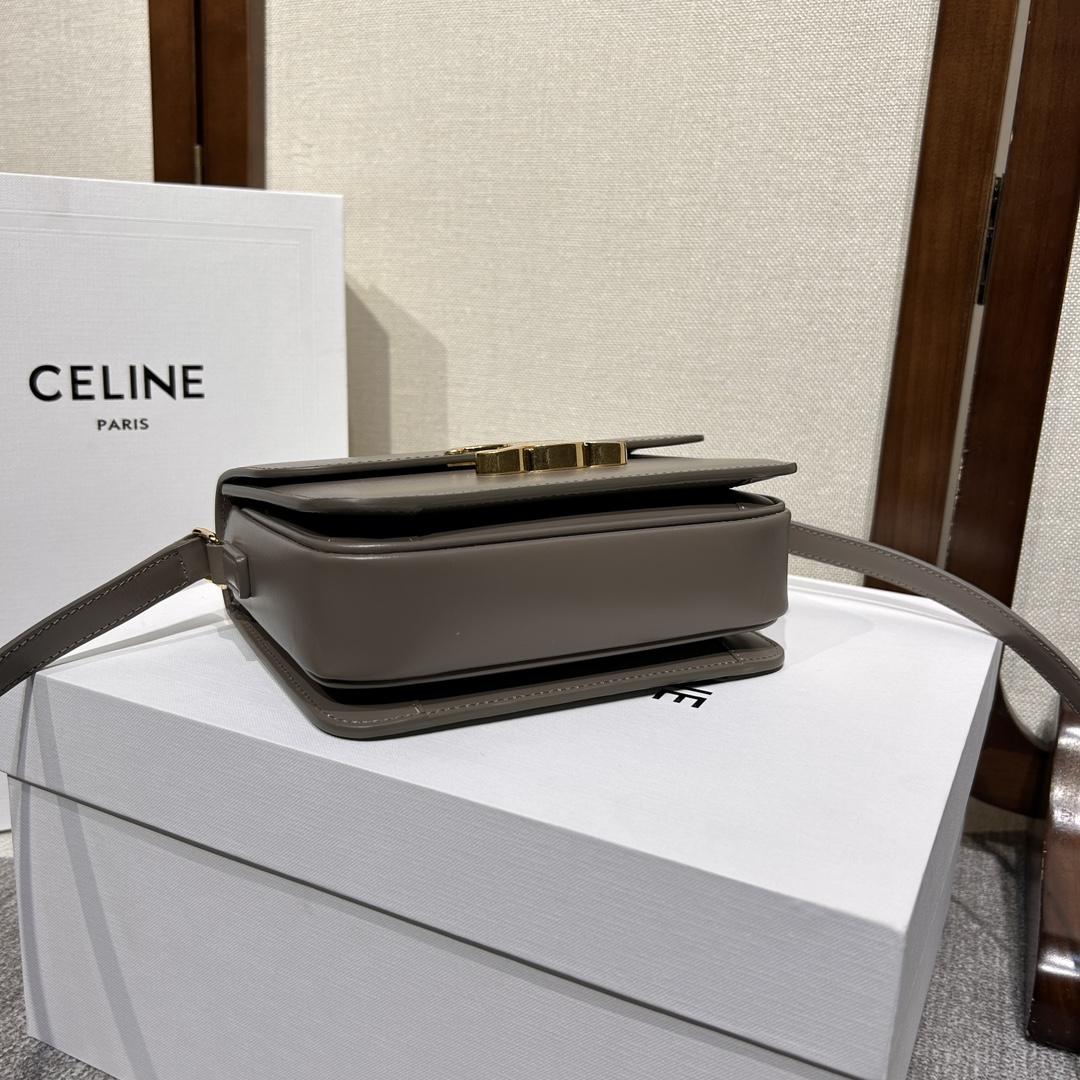 Celine Teen Triomphe Bag In Shiny Calfskin - FashionPlug
