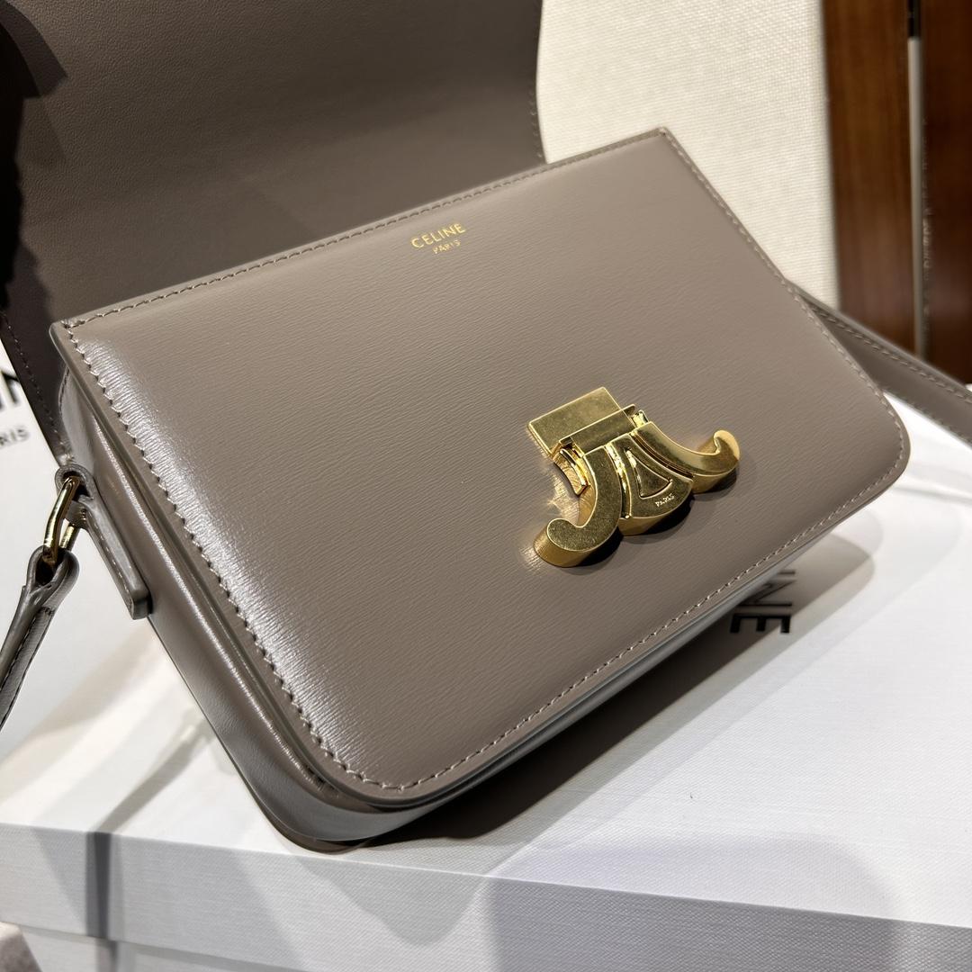 Celine Teen Triomphe Bag In Shiny Calfskin - FashionPlug