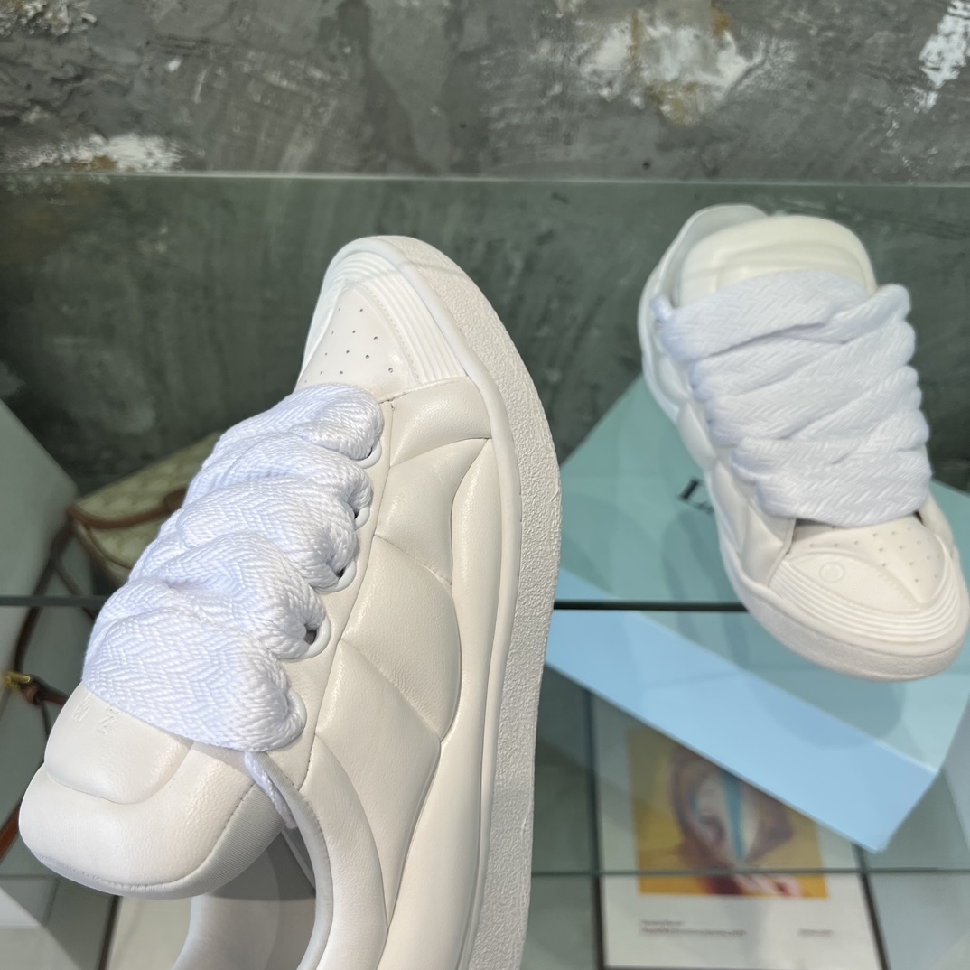 Lanvin Leather Curb XL Sneakers - FashionPlug