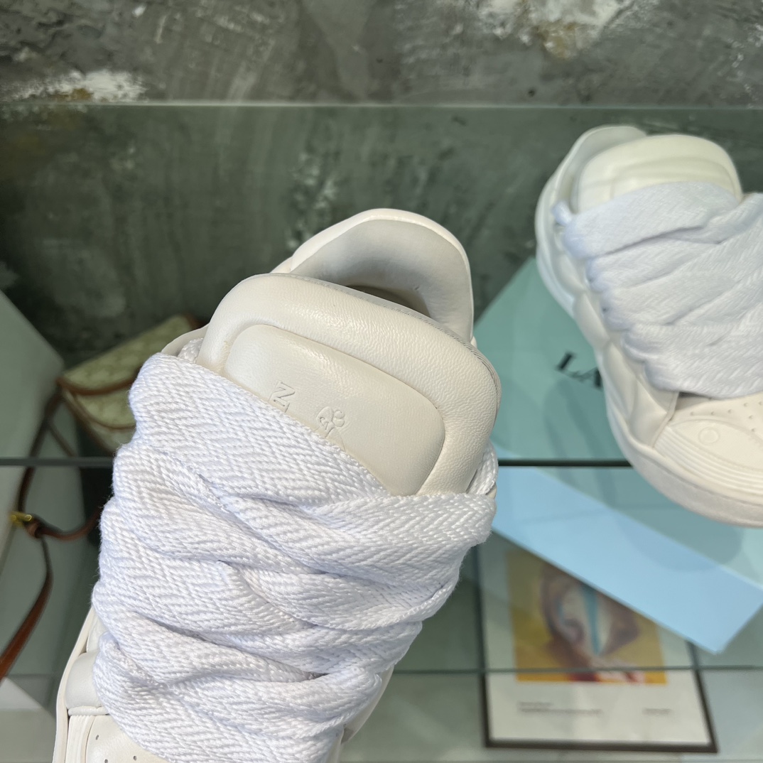 Lanvin Leather Curb XL Sneakers - FashionPlug