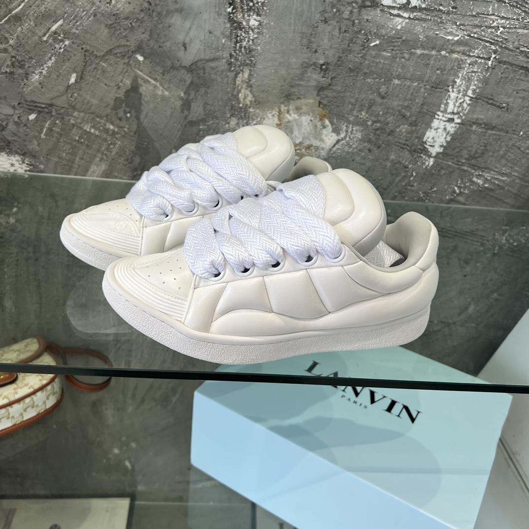 Lanvin Leather Curb XL Sneakers - FashionPlug