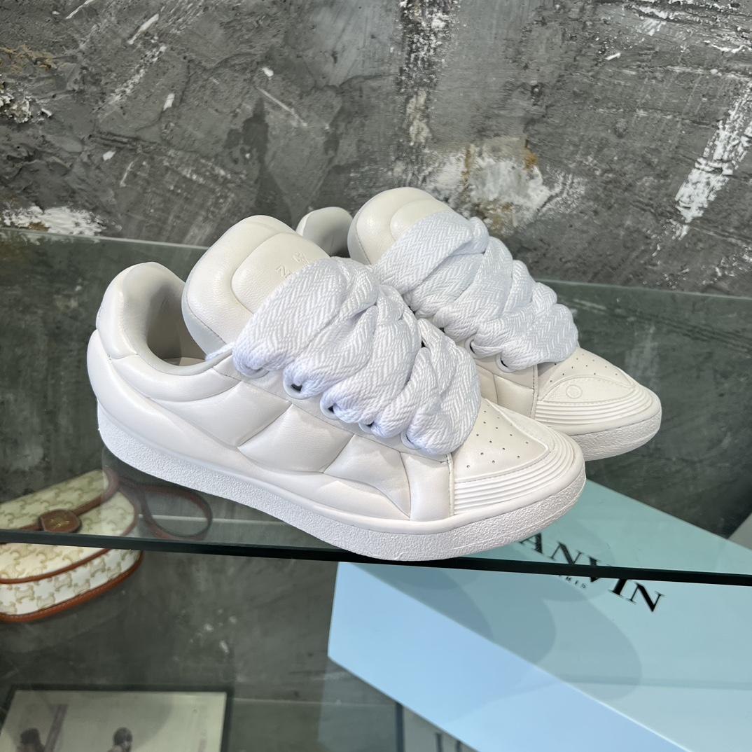 Lanvin Leather Curb XL Sneakers - FashionPlug
