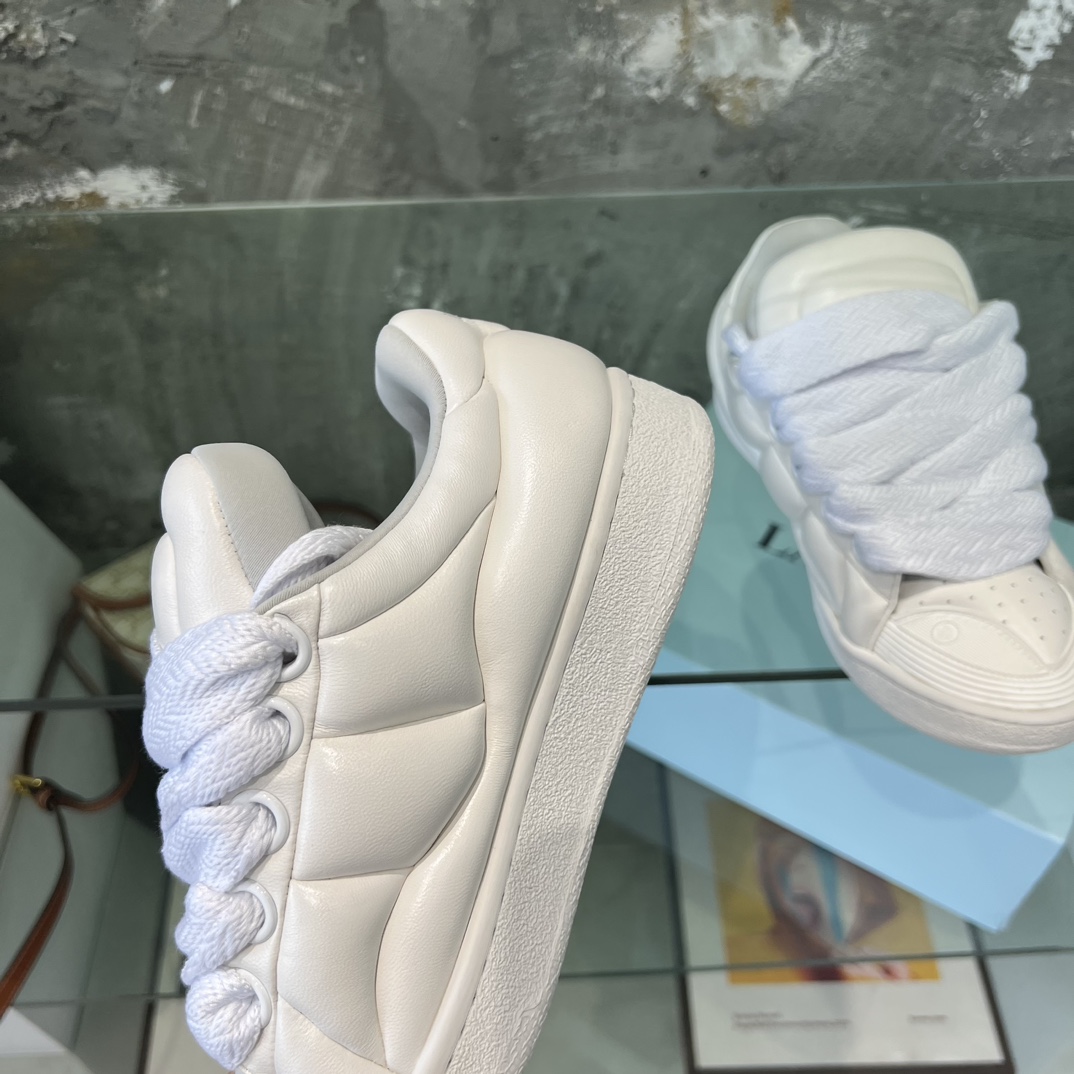 Lanvin Leather Curb XL Sneakers - FashionPlug