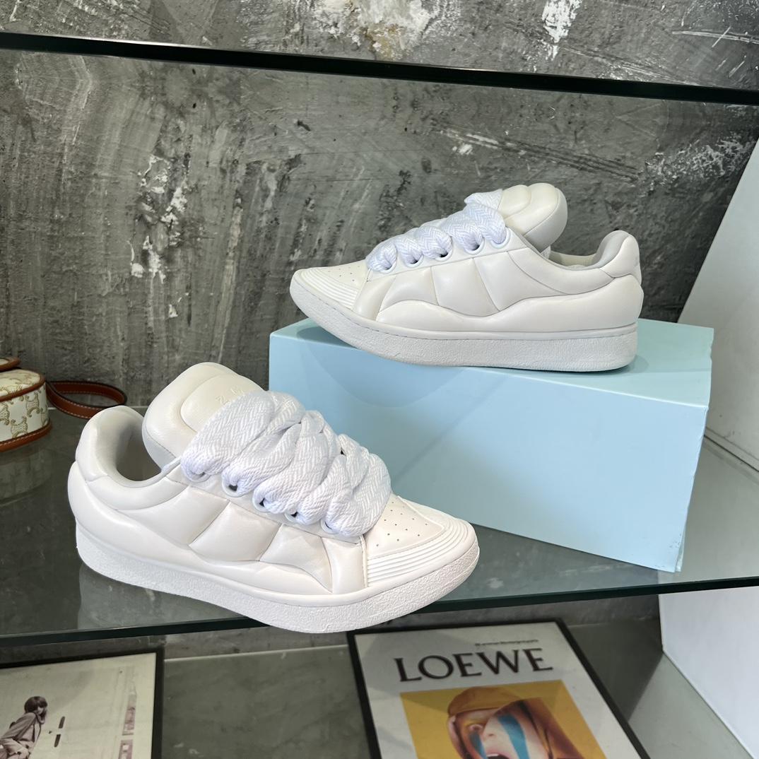 Lanvin Leather Curb XL Sneakers - FashionPlug