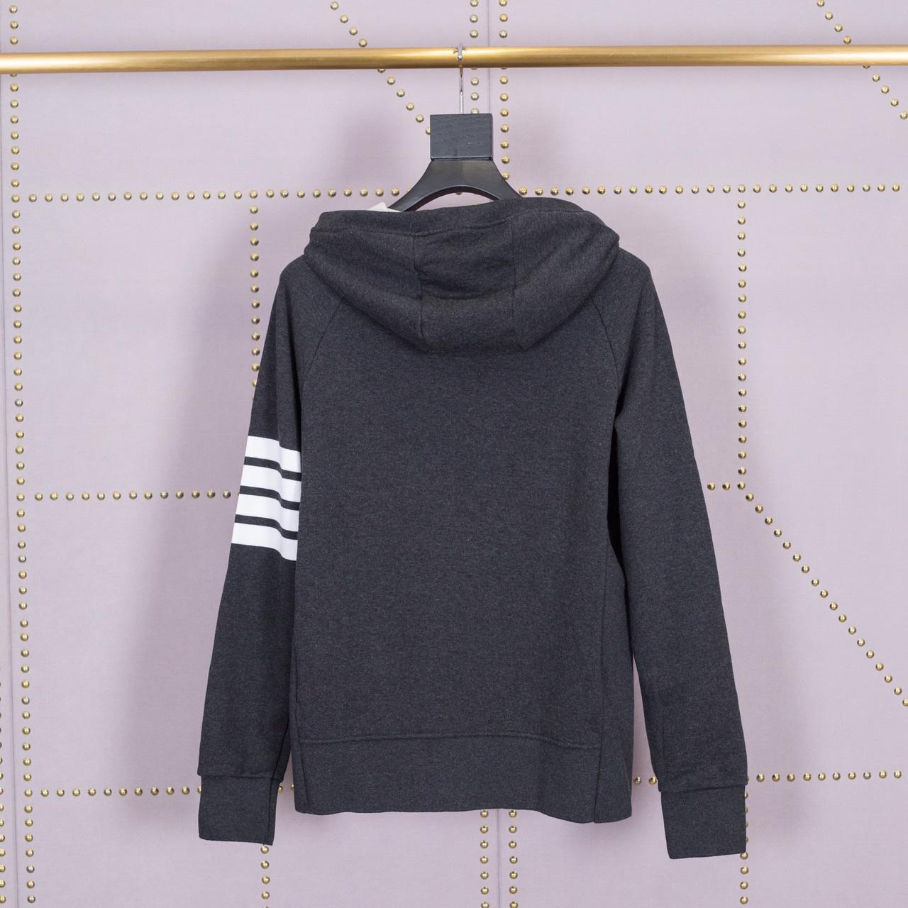 Thom Browne 4-Bar Zip-Up Cotton Hoodie - FashionPlug