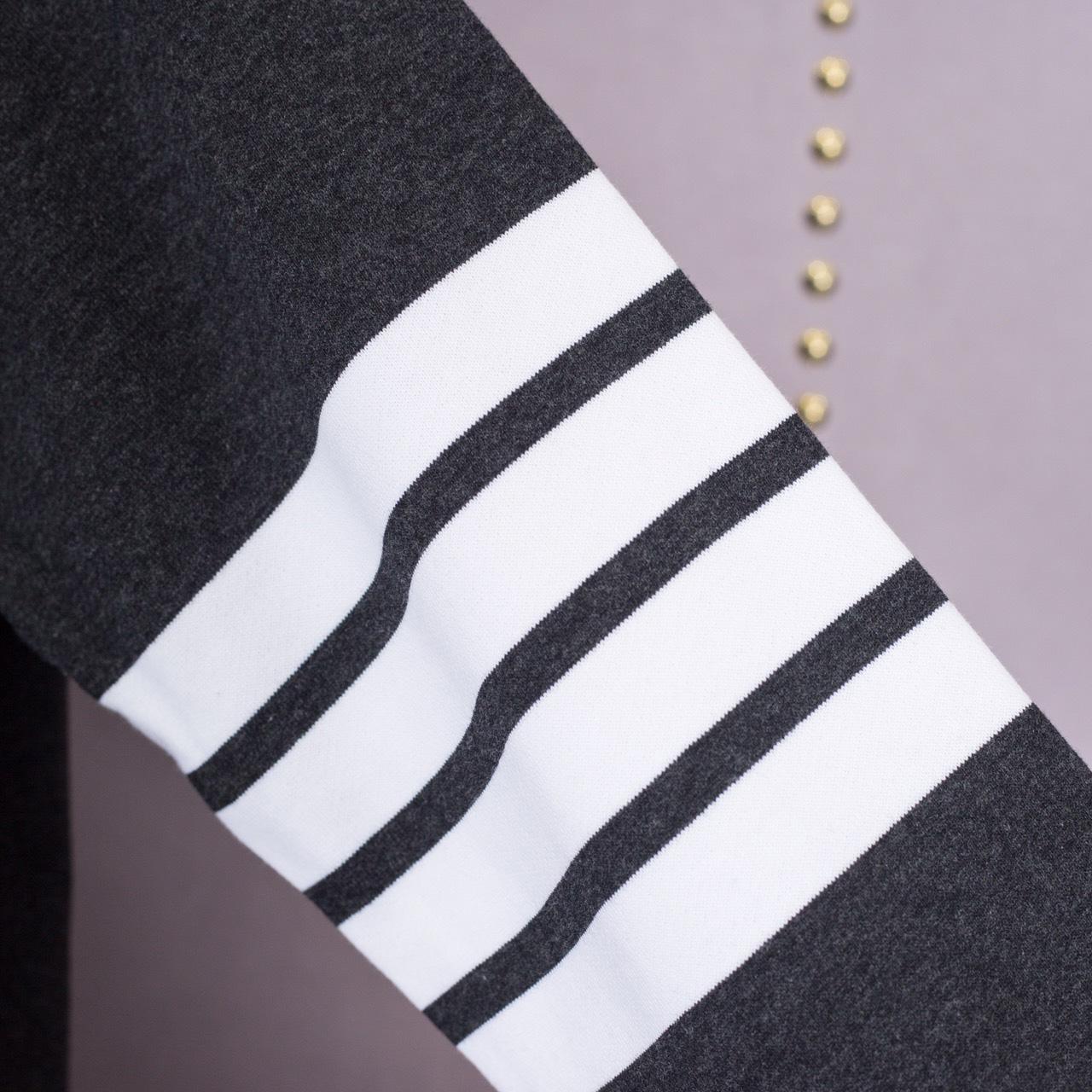 Thom Browne 4-Bar Zip-Up Cotton Hoodie - FashionPlug