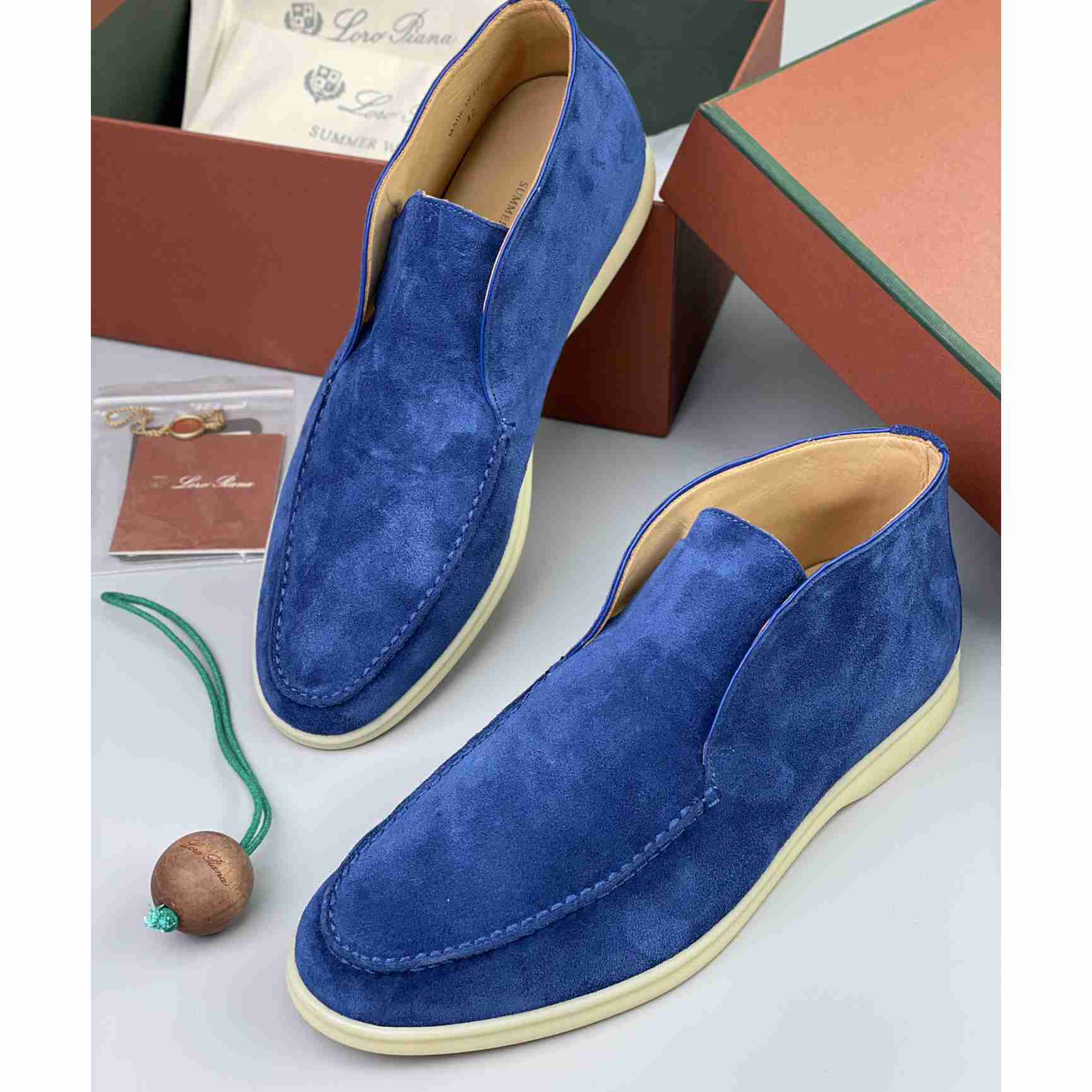 Loro Piana White Sole Summer Walk Loafers - FashionPlug
