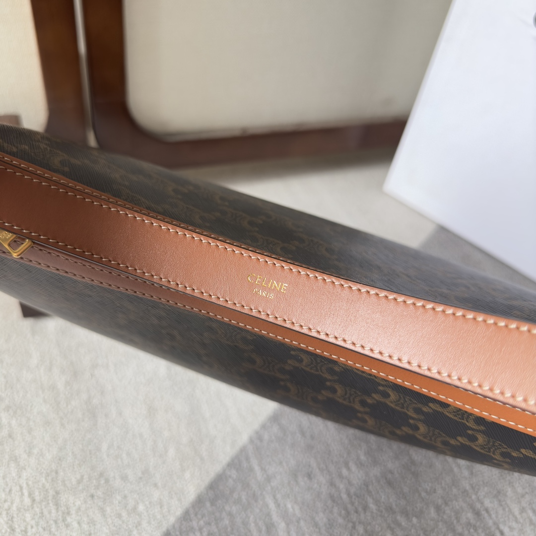 Celine Heloise Bag In Triomphe Canvas And Calfskin - FashionPlug