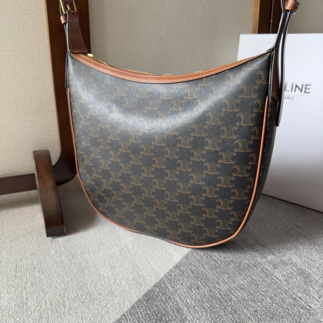 Celine Heloise Bag In Triomphe Canvas And Calfskin - FashionPlug