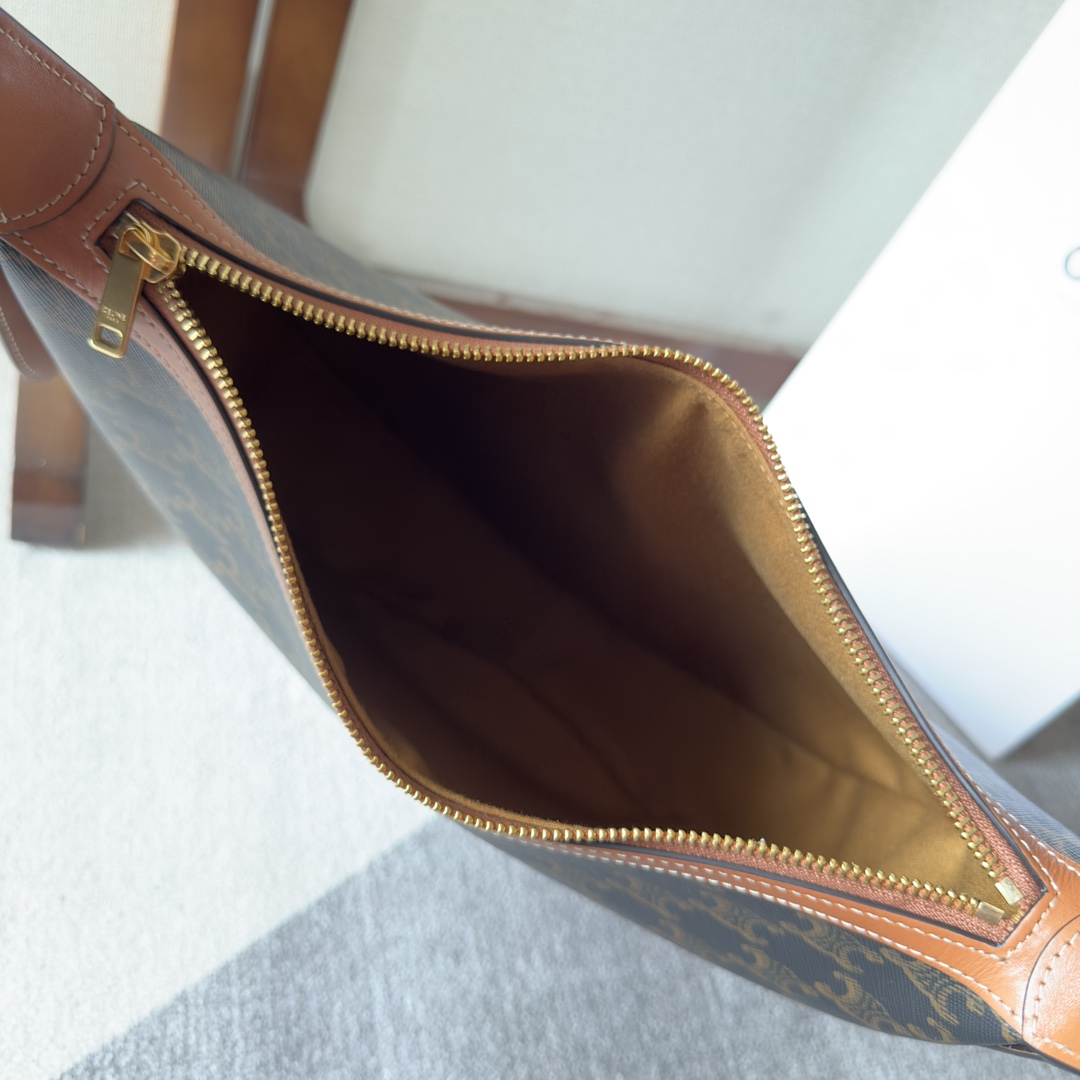 Celine Heloise Bag In Triomphe Canvas And Calfskin - FashionPlug