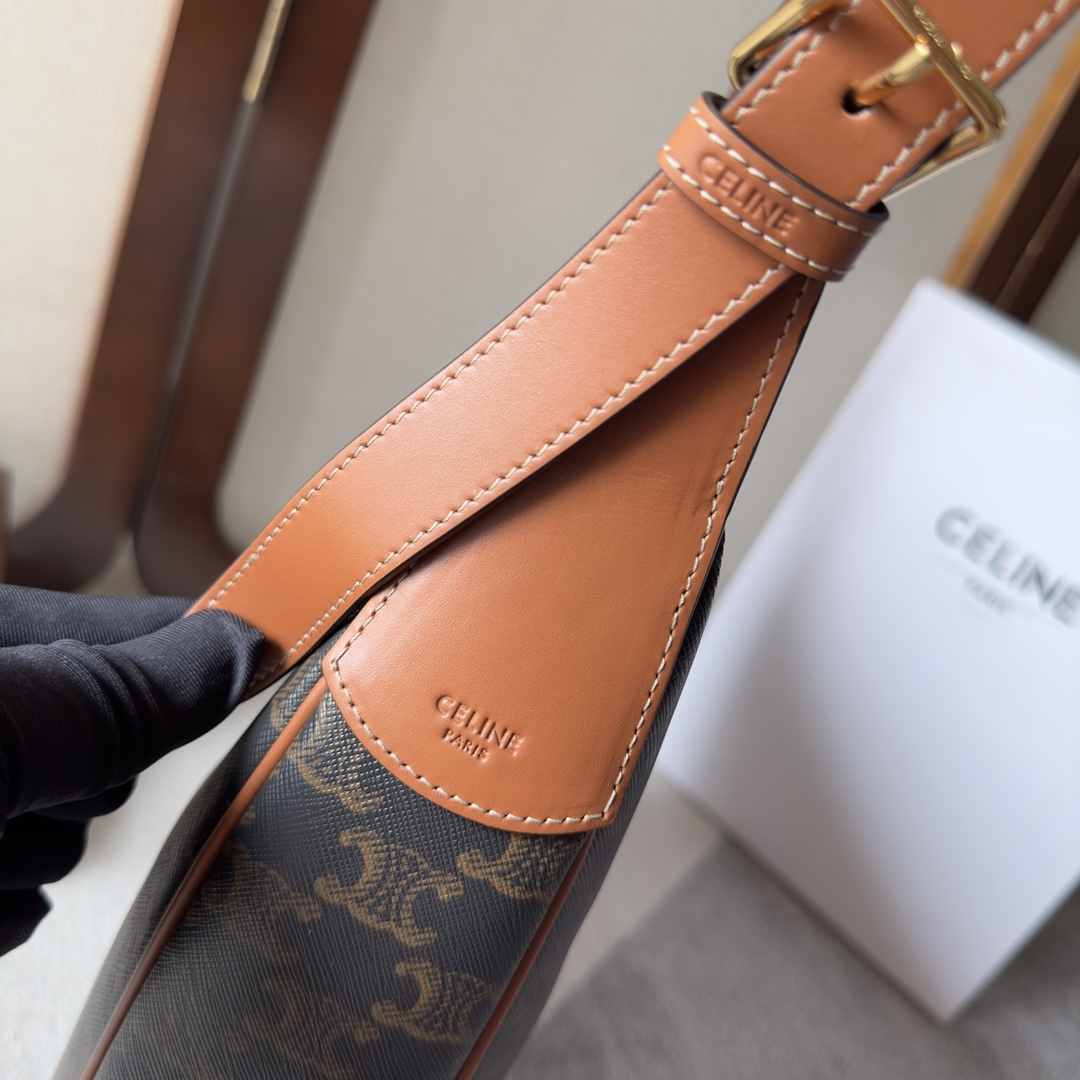 Celine Heloise Bag In Triomphe Canvas And Calfskin - FashionPlug