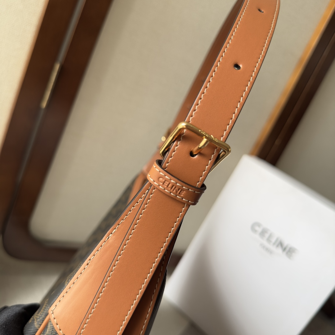 Celine Heloise Bag In Triomphe Canvas And Calfskin - FashionPlug