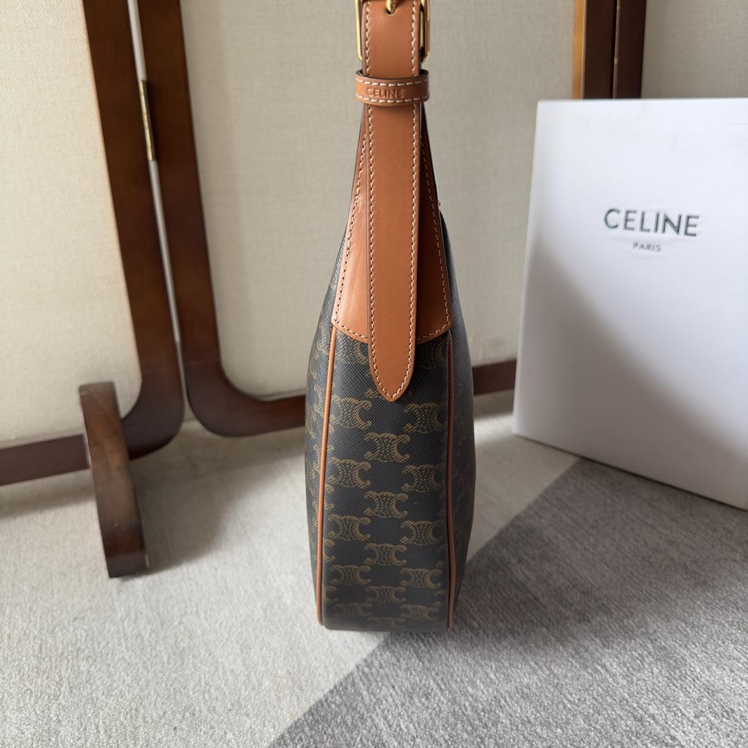 Celine Heloise Bag In Triomphe Canvas And Calfskin - FashionPlug