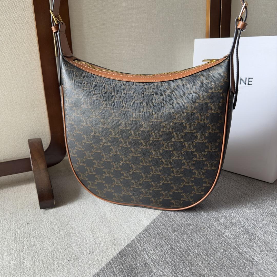 Celine Heloise Bag In Triomphe Canvas And Calfskin - FashionPlug