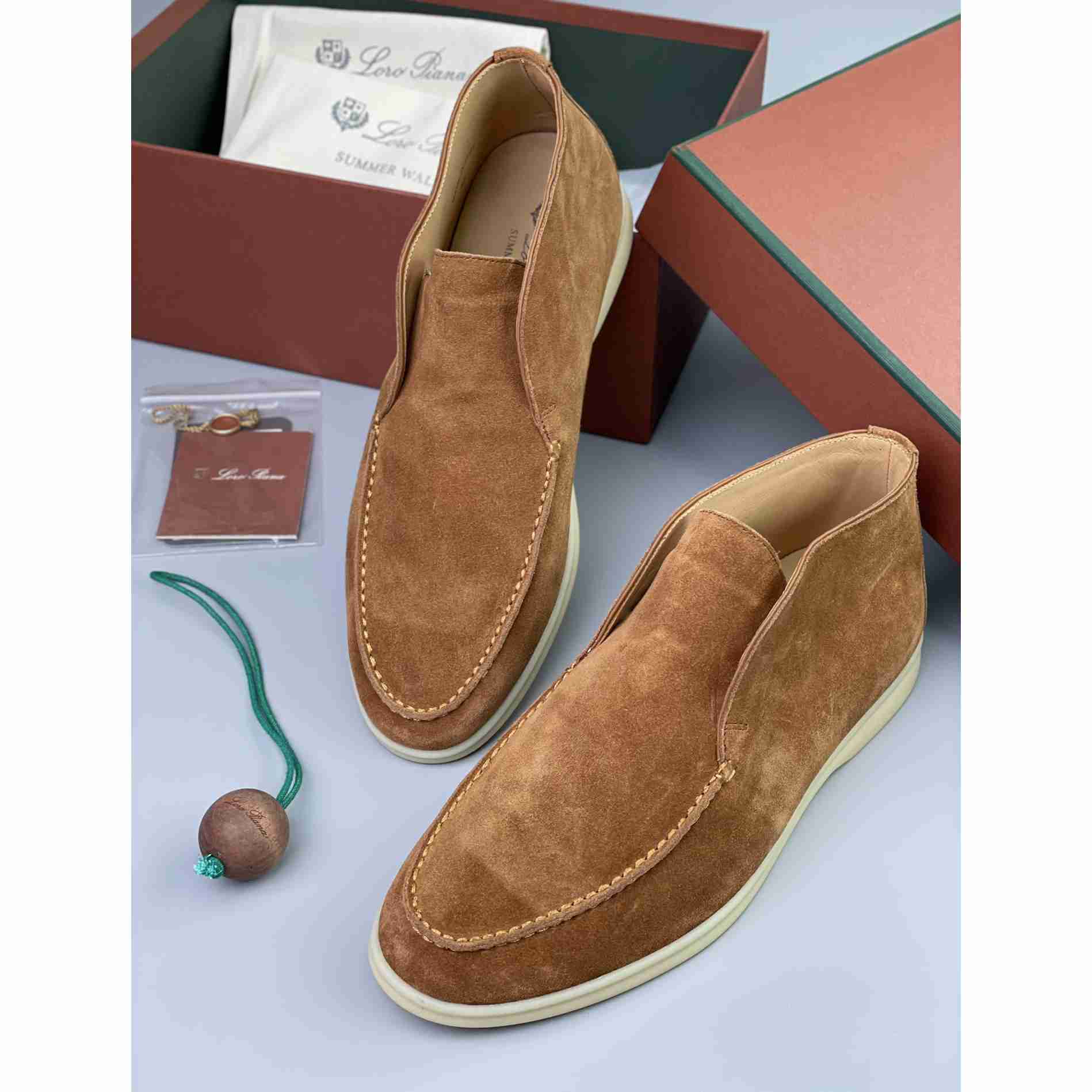 Loro Piana White Sole Summer Walk Loafers - FashionPlug