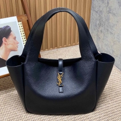 Saint Laurent Bea Tote In Grained Leather - FashionPlug