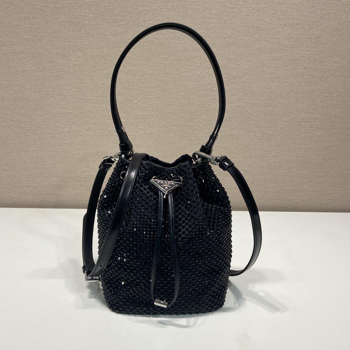 Prada Satin Mini-Bag With Crystals(16-21-10cm) - FashionPlug