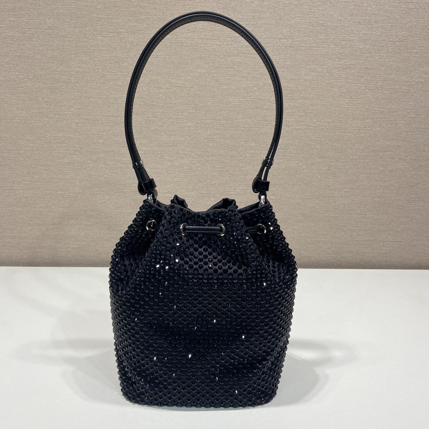 Prada Satin Mini-Bag With Crystals(16-21-10cm) - FashionPlug