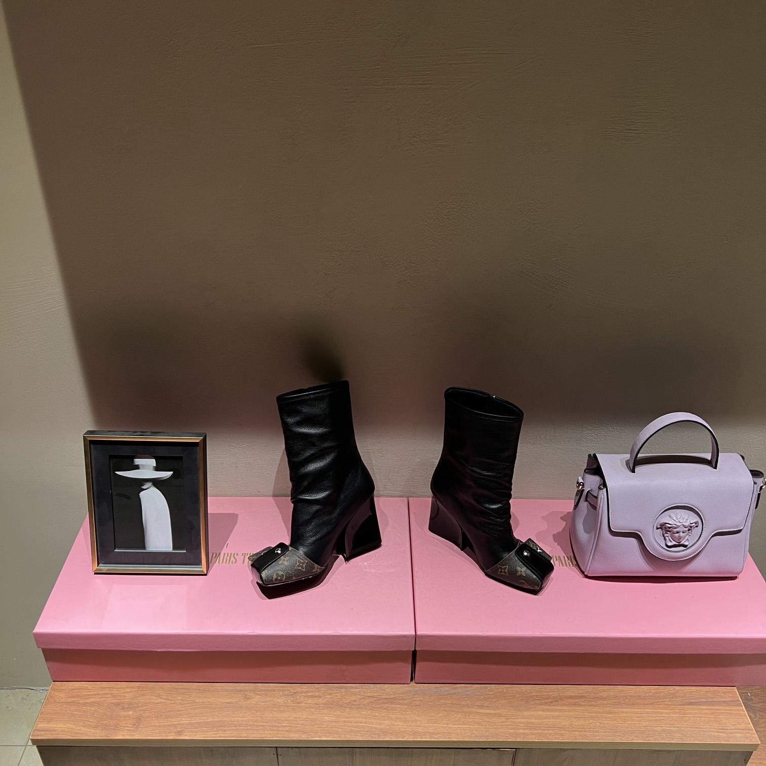 Louis Vuitton Patti Wedge Half Boot - FashionPlug
