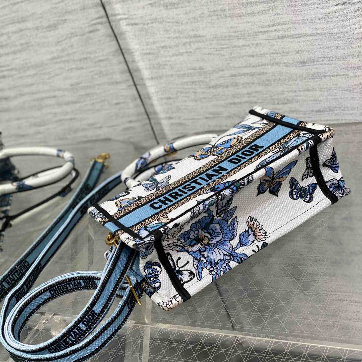 Dior Mini Dior Book Tote With Strap - FashionPlug