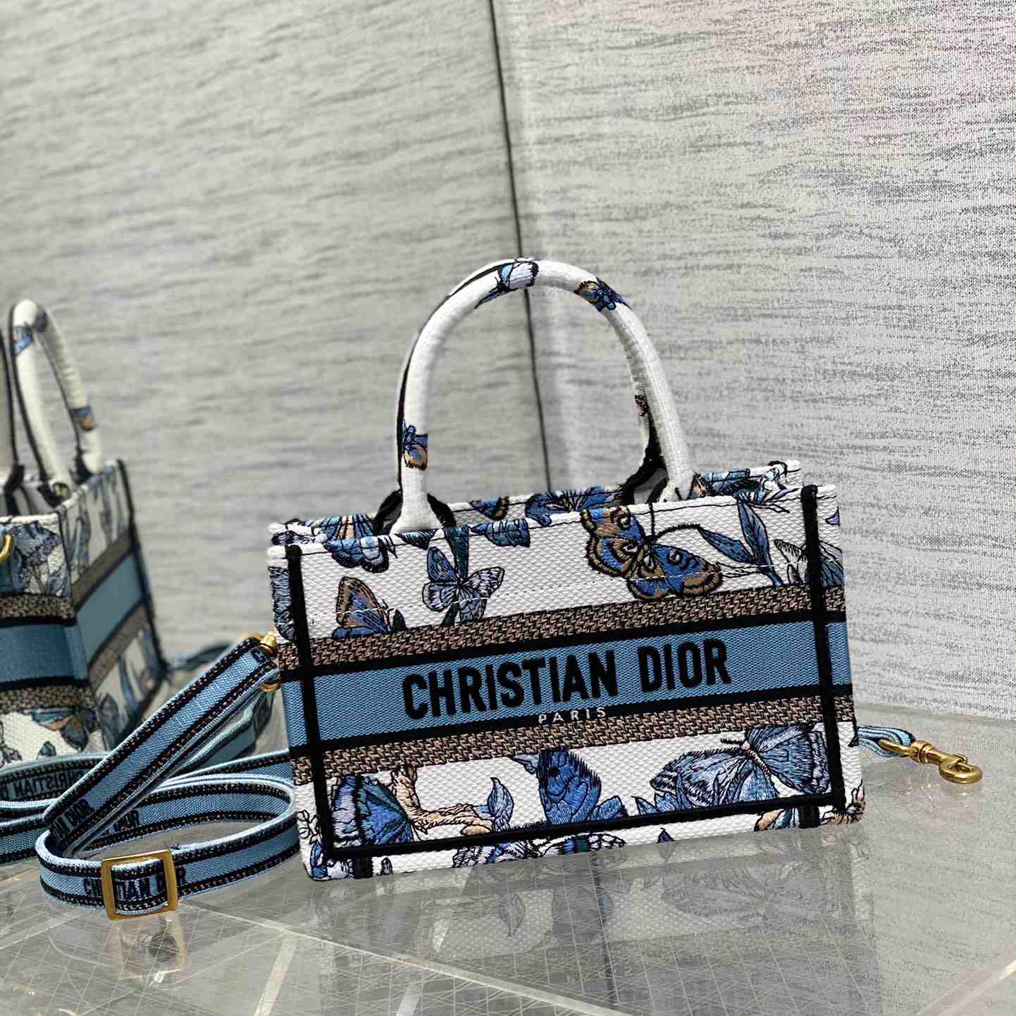 Dior Mini Dior Book Tote With Strap - FashionPlug