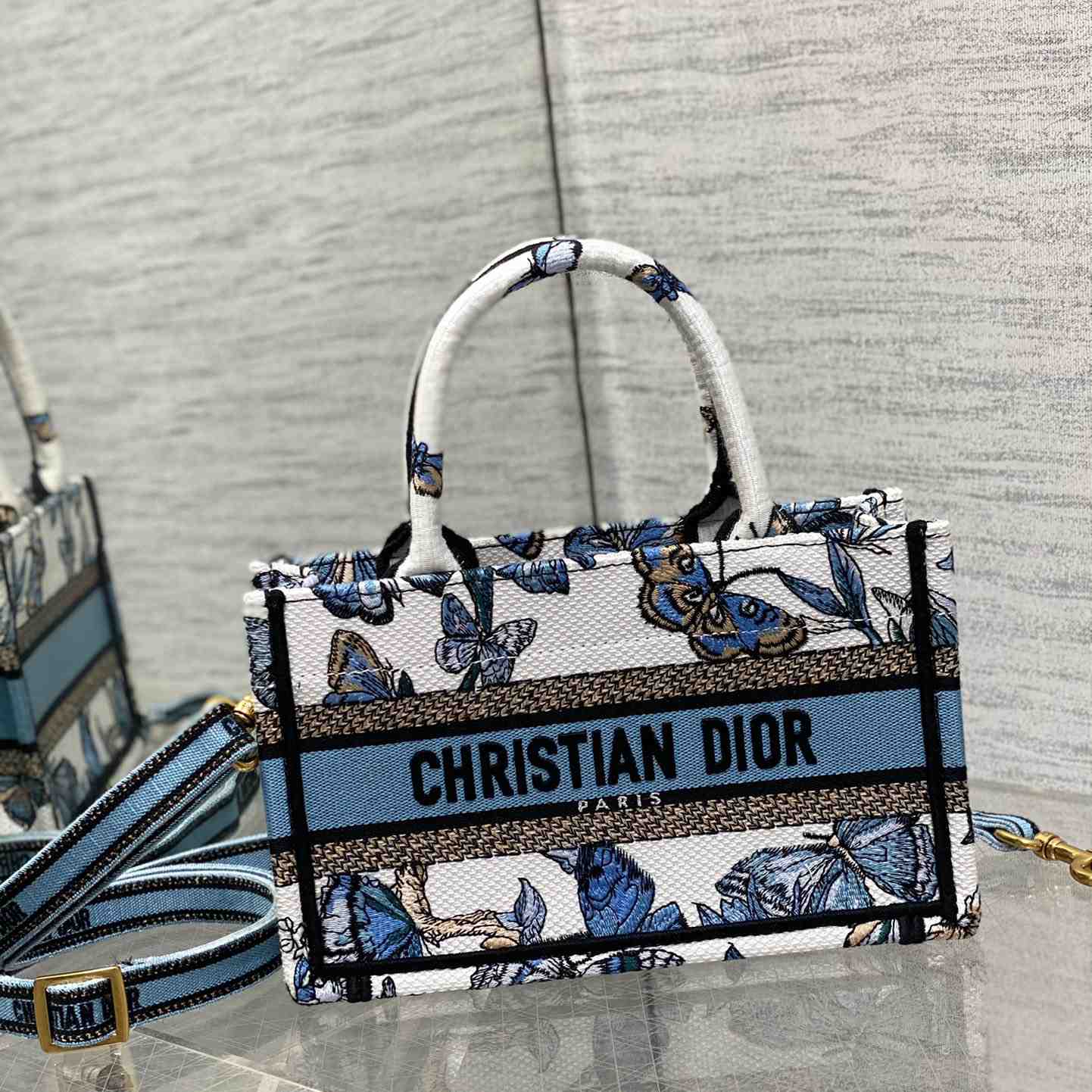 Dior Mini Dior Book Tote With Strap - FashionPlug