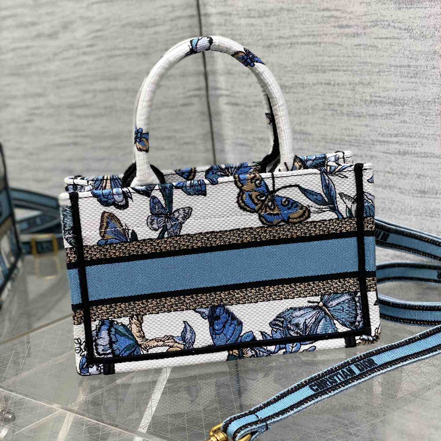 Dior Mini Dior Book Tote With Strap - FashionPlug