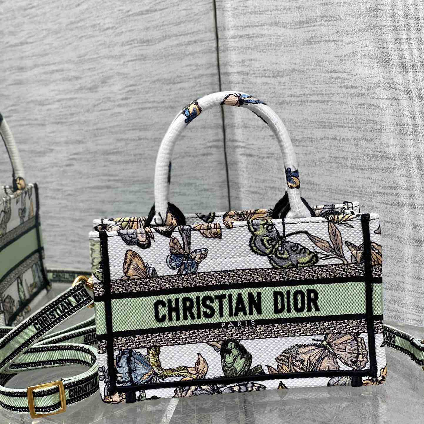 Dior Mini Dior Book Tote With Strap - FashionPlug