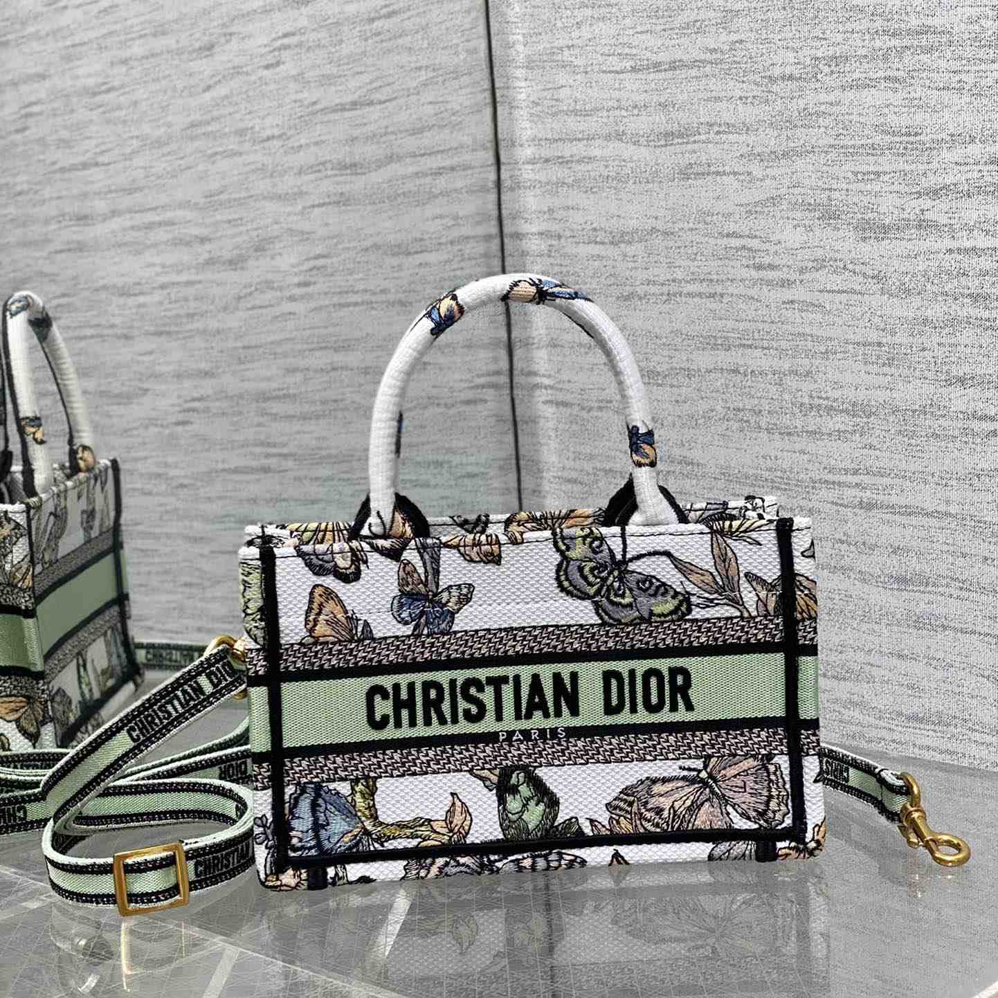 Dior Mini Dior Book Tote With Strap - FashionPlug