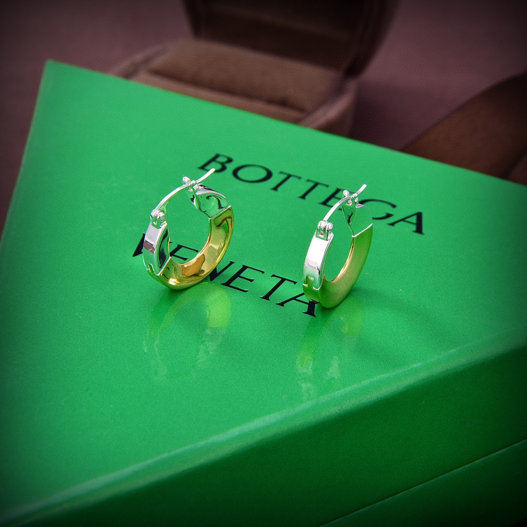 Bottega Veneta Joint Hoop Earrings - FashionPlug