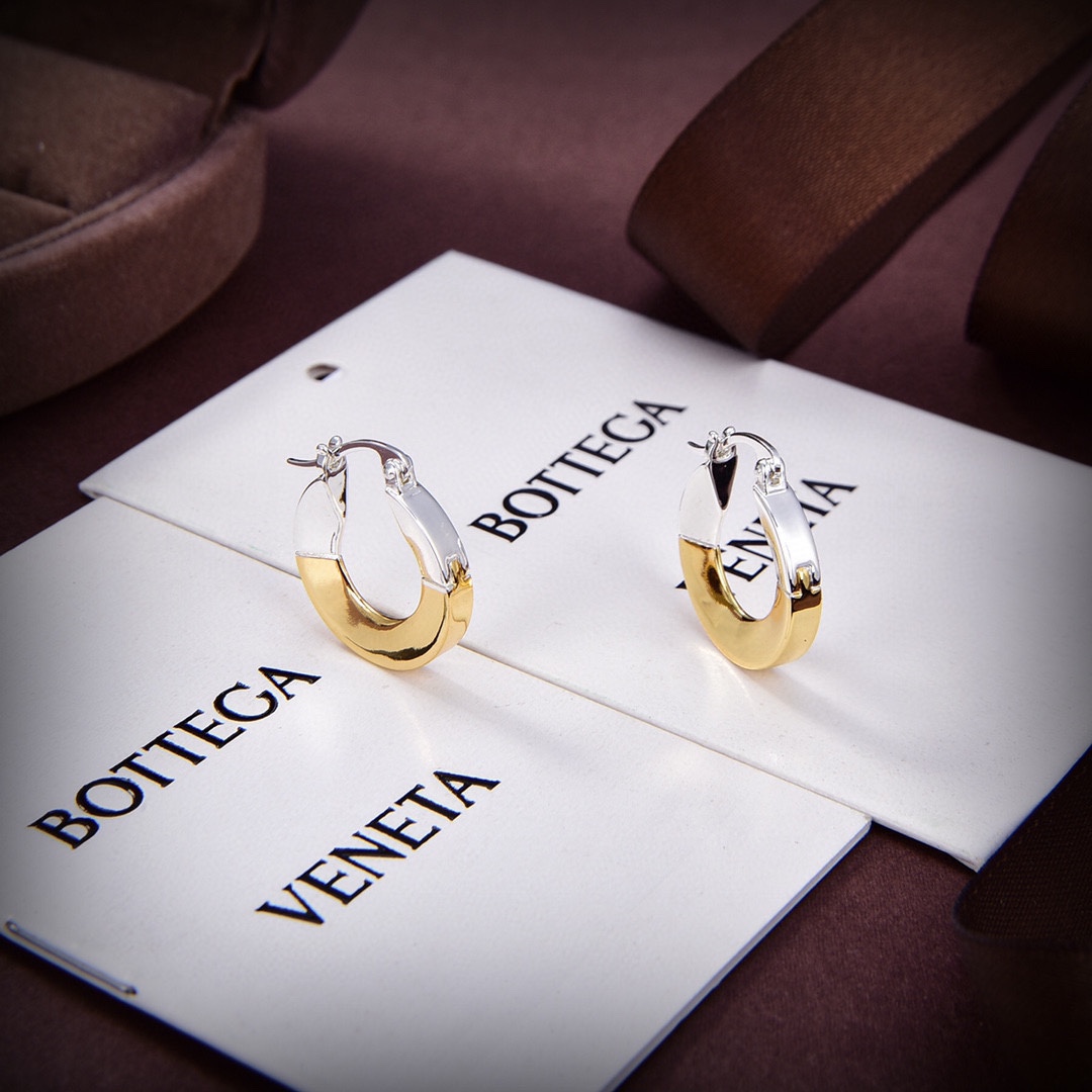 Bottega Veneta Joint Hoop Earrings - FashionPlug