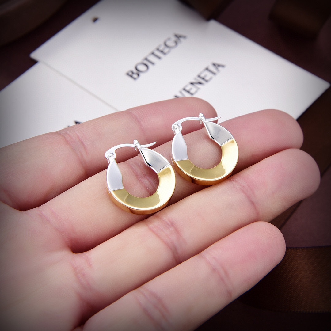 Bottega Veneta Joint Hoop Earrings - FashionPlug