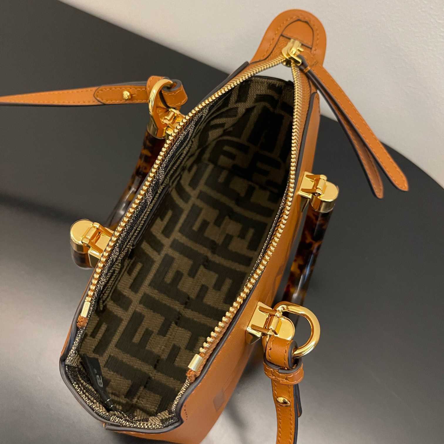 Fendi By The Way Mini Small Brown Leather Boston Bag  - FashionPlug