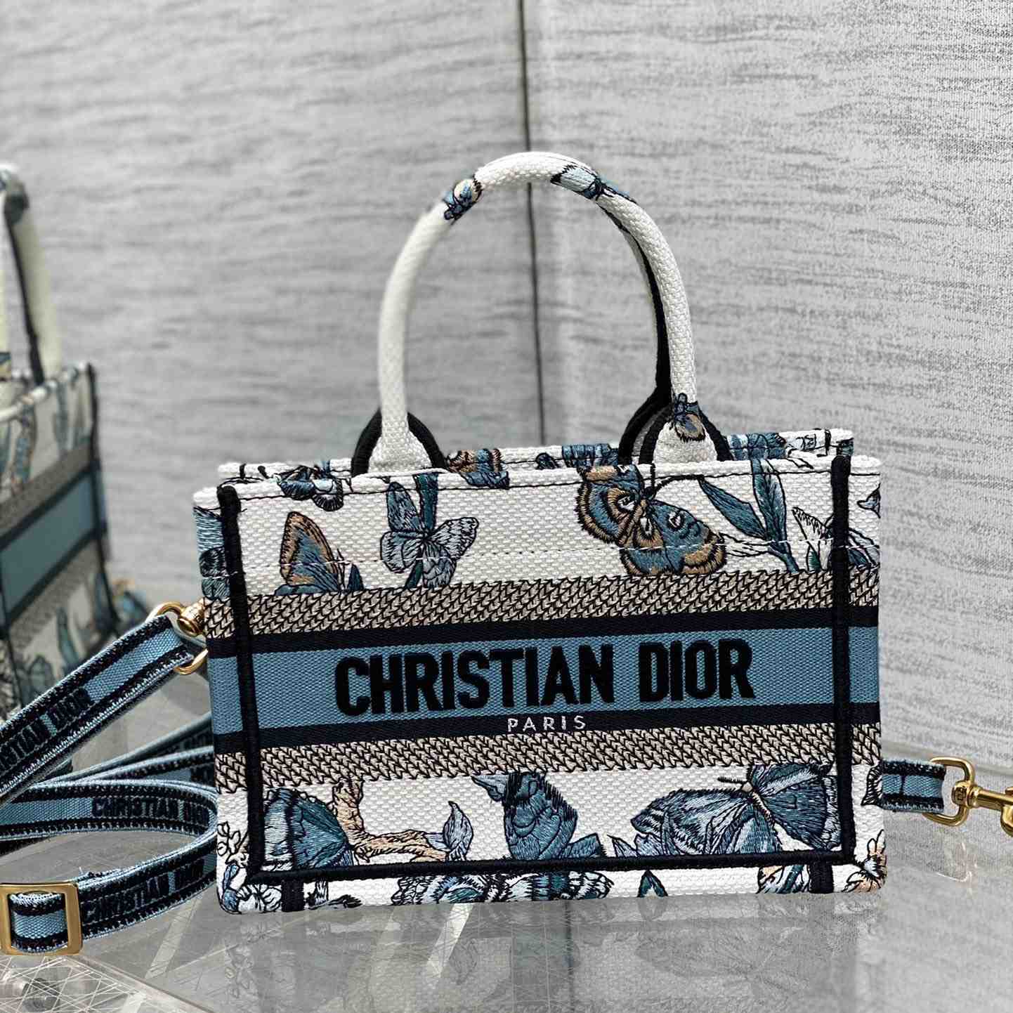 Dior Mini Dior Book Tote With Strap - FashionPlug