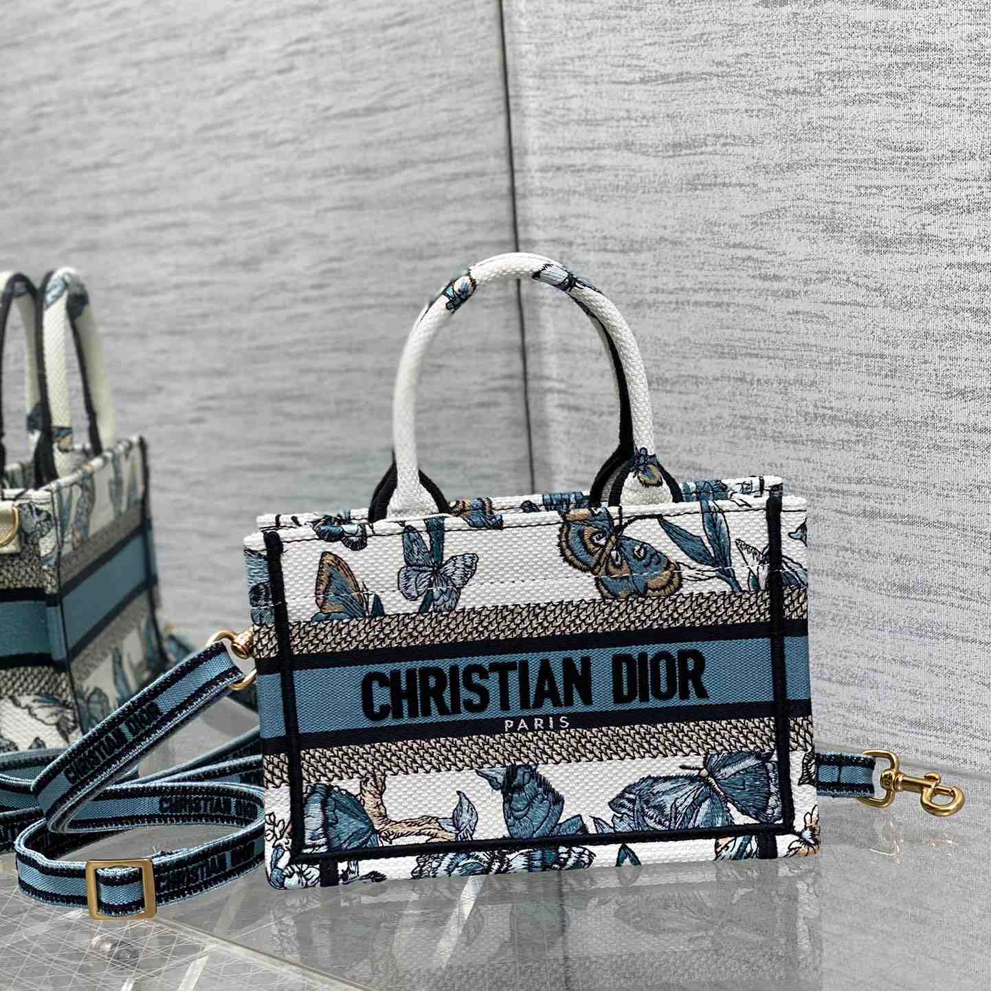Dior Mini Dior Book Tote With Strap - FashionPlug