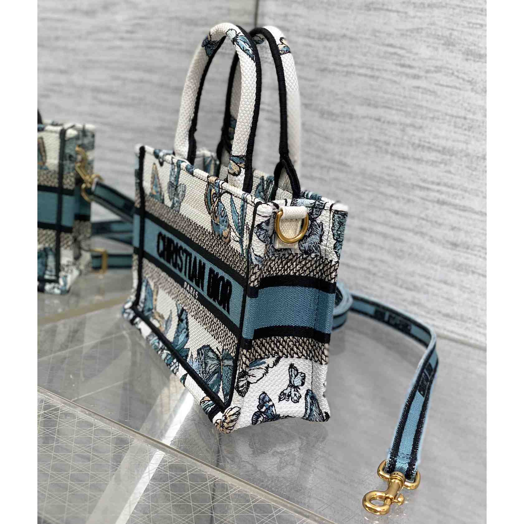 Dior Mini Dior Book Tote With Strap - FashionPlug