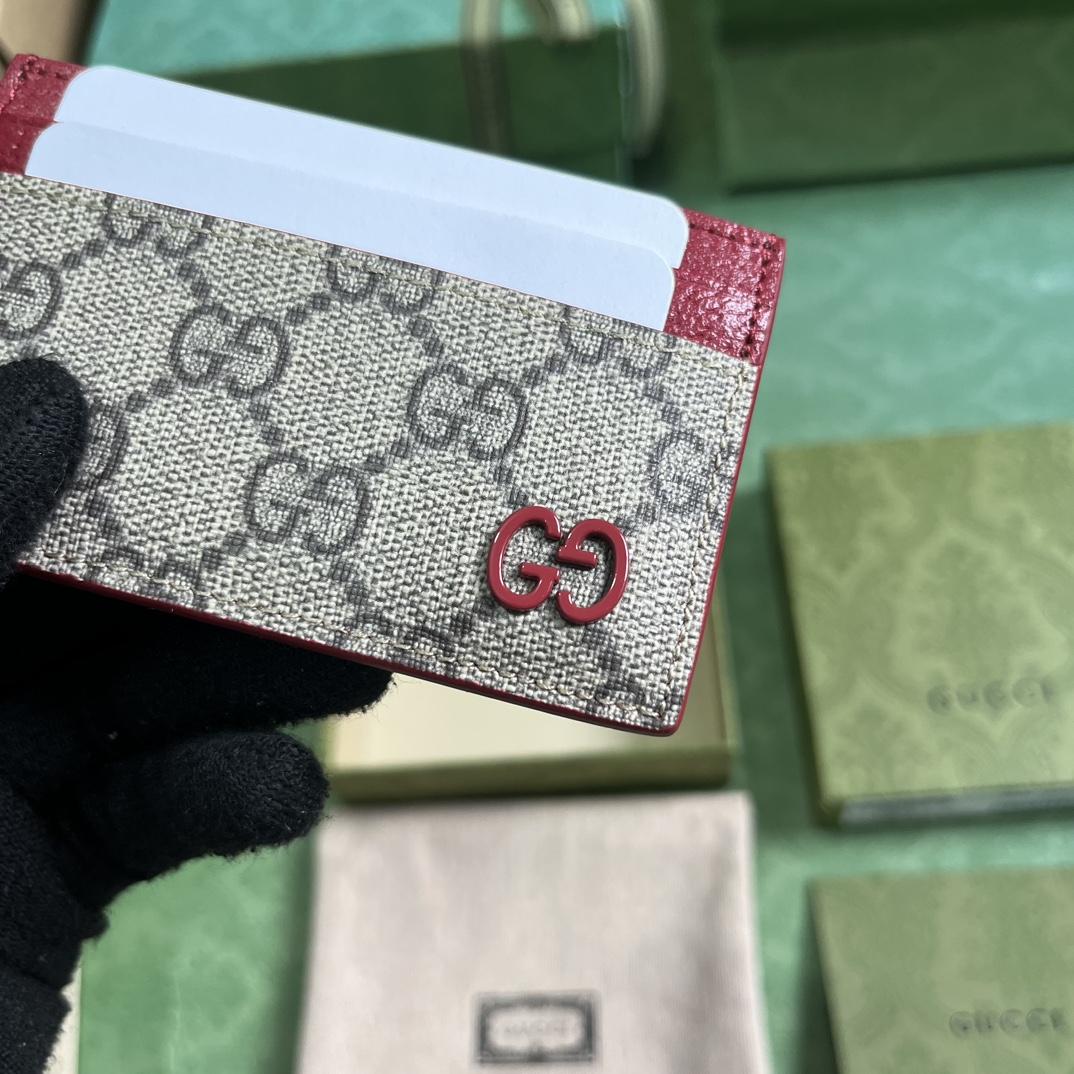 Gucci Card Case With GG Detail - FashionPlug