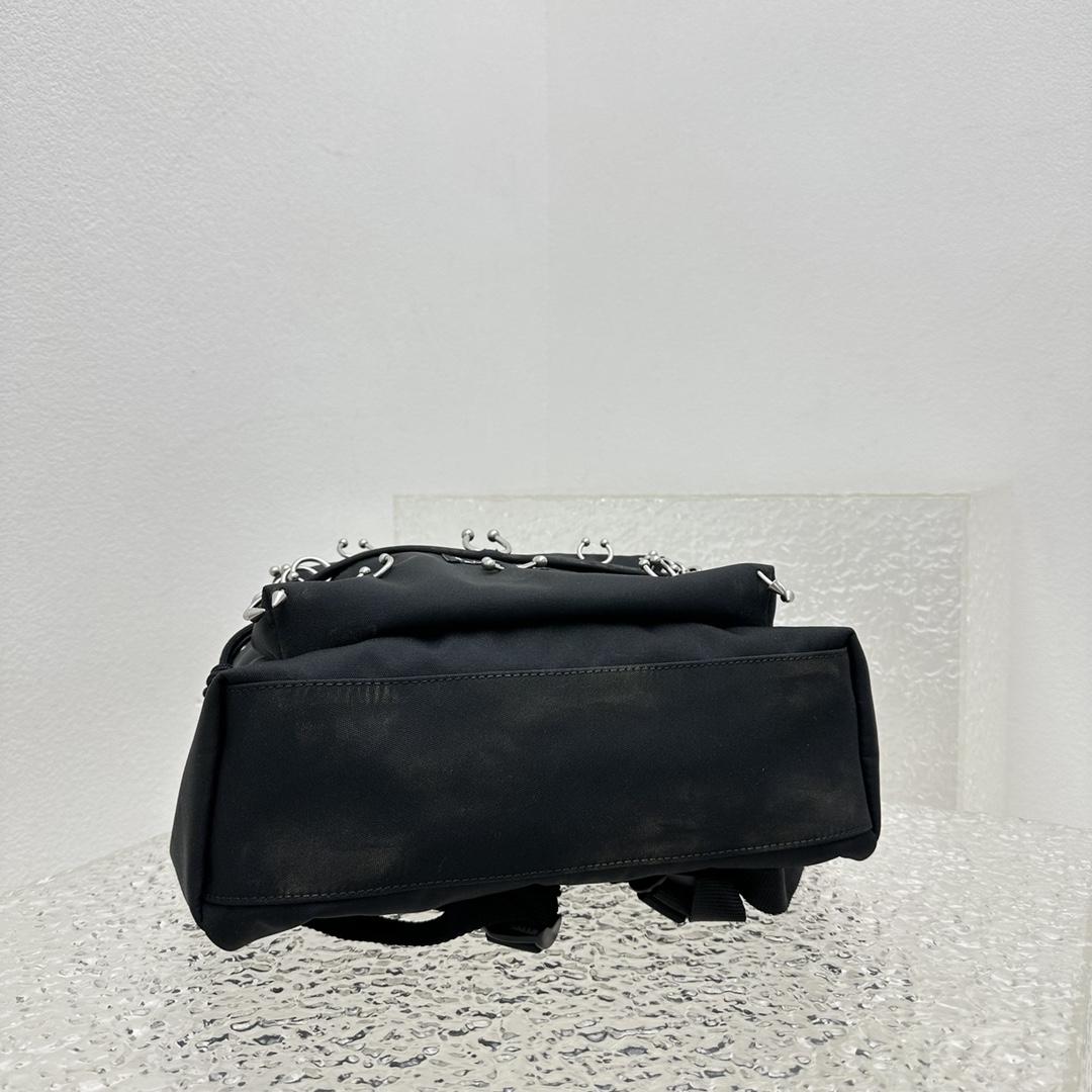 Balenciaga Explorer Backpack With Piercings In Black - FashionPlug
