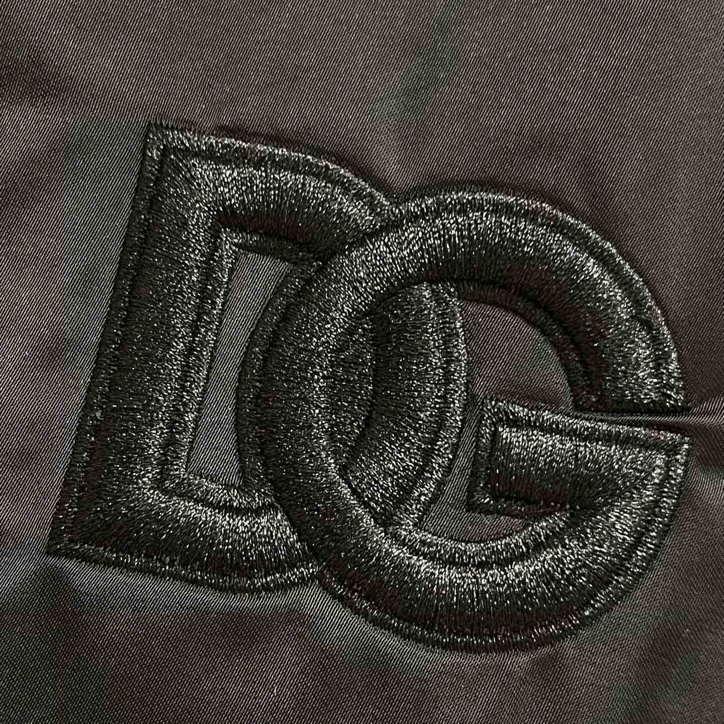 Dolce & Gabbana Satin Jacket With Embroidered Dg Patch - FashionPlug