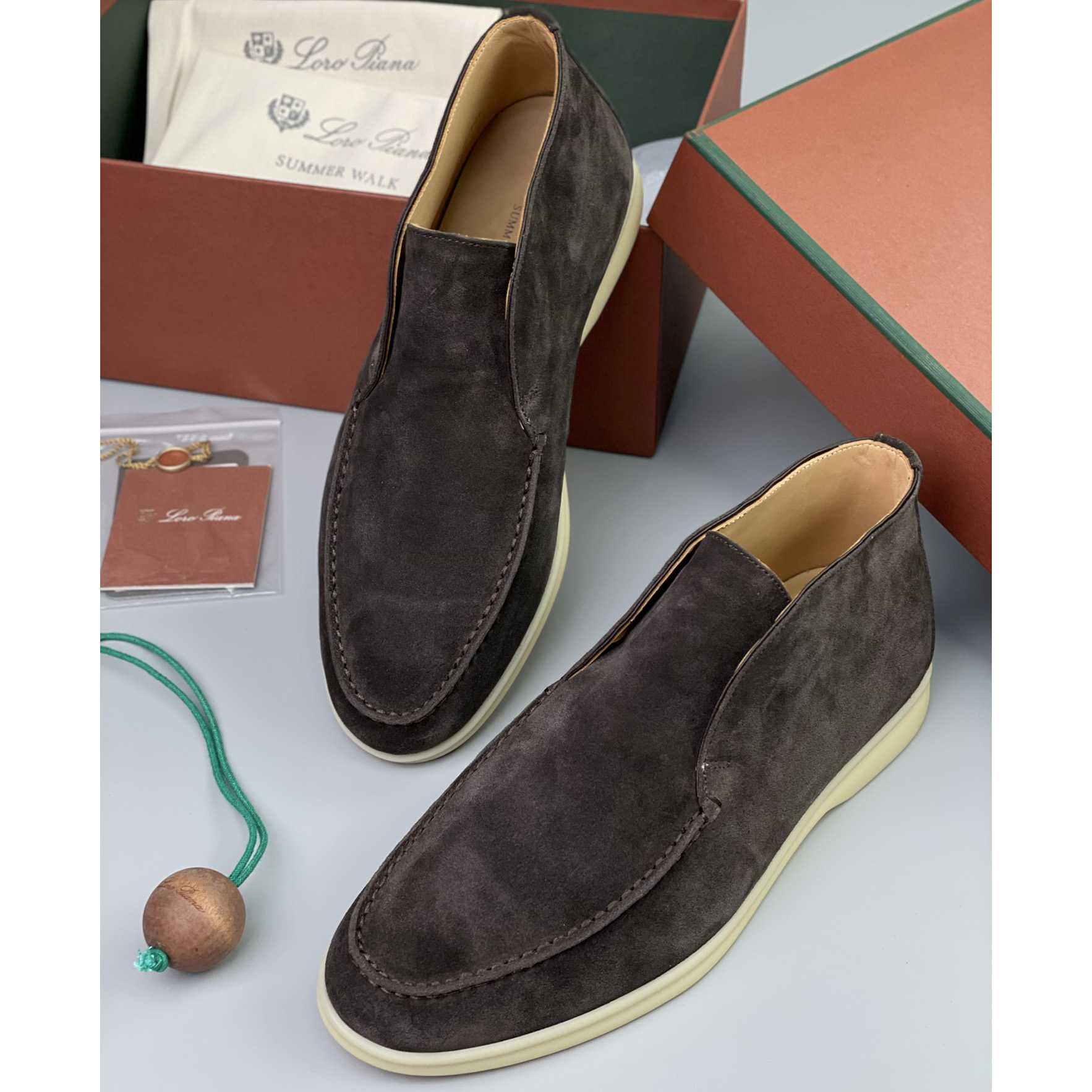 Loro Piana White Sole Summer Walk Loafers - FashionPlug